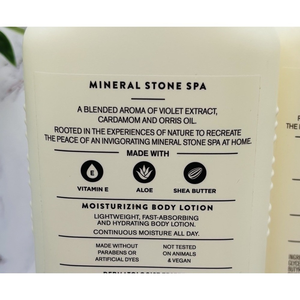 2 BATH & BODY WORKS AROMA ESSENTIAL OILS MINERAL STONE SPA MOISTURE LOTION - Picture 5 of 5